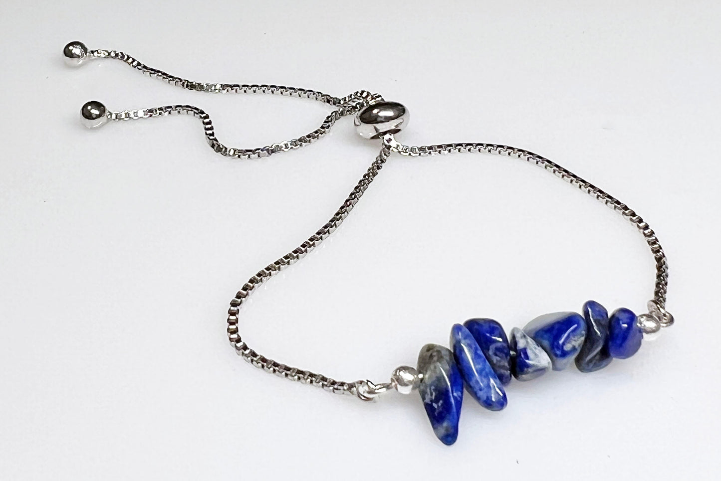 Lapis Lazuli Gemstone Bracelet - Lapis Lazuli Gemstone Adjustable Bracelet