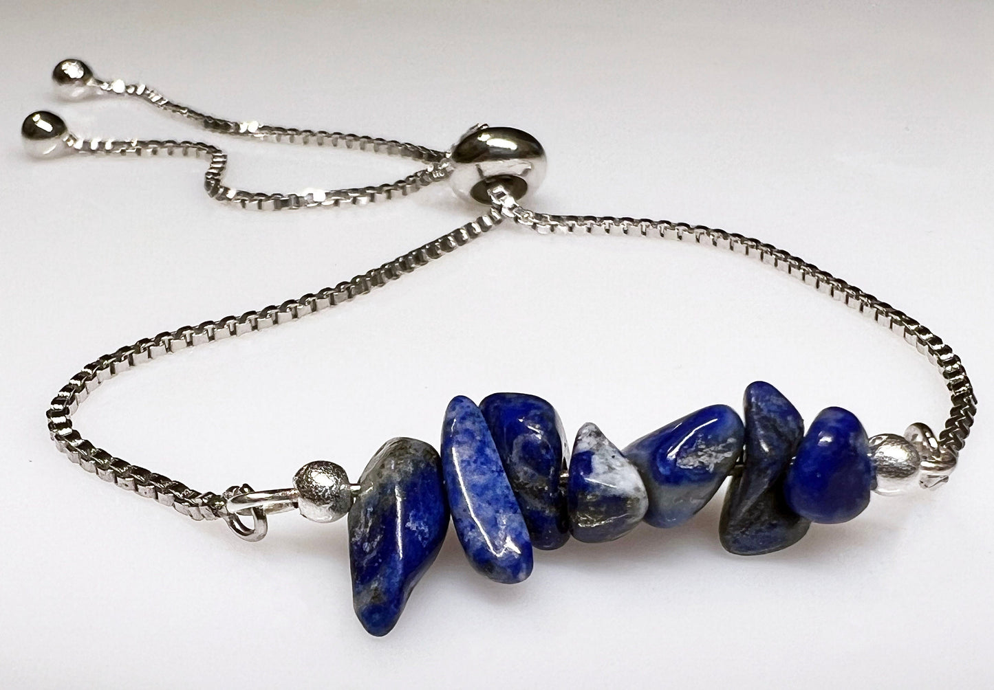 Lapis Lazuli Gemstone Bracelet - Lapis Lazuli Gemstone Adjustable Bracelet