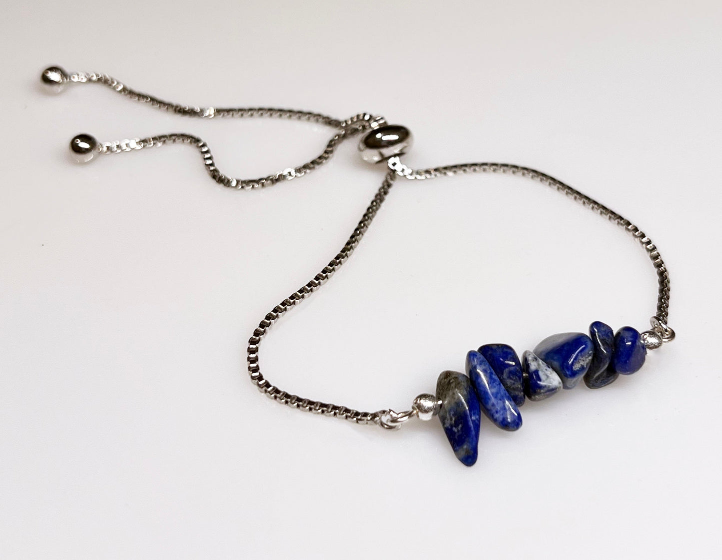 Lapis Lazuli Gemstone Bracelet - Lapis Lazuli Gemstone Adjustable Bracelet