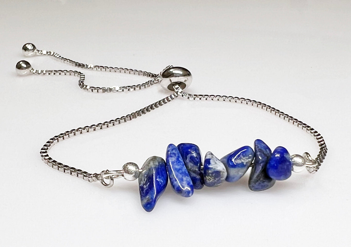 Lapis Lazuli Gemstone Bracelet - Lapis Lazuli Gemstone Adjustable Bracelet