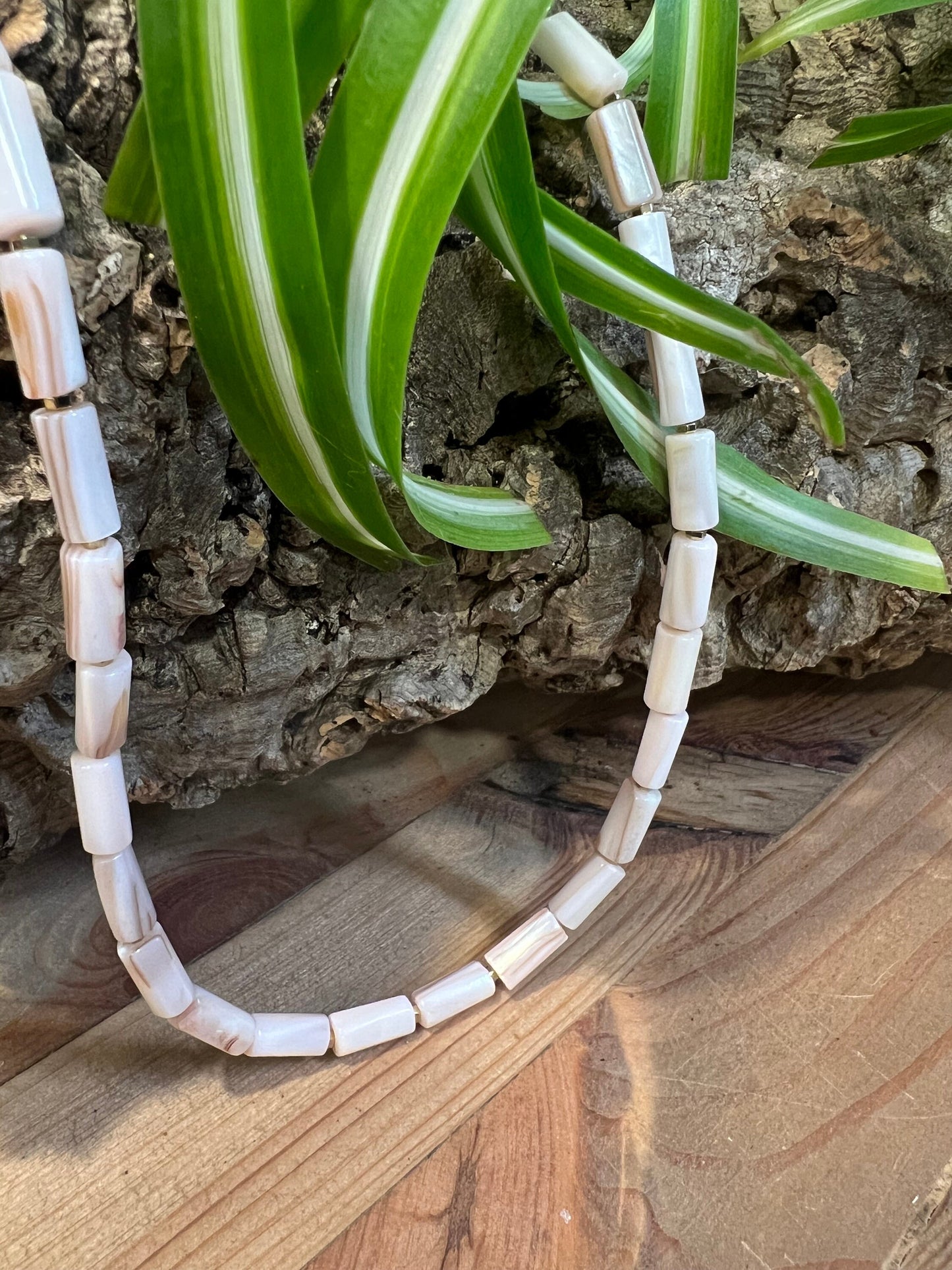 Beaded Seashell Chocker with Golden spacer.