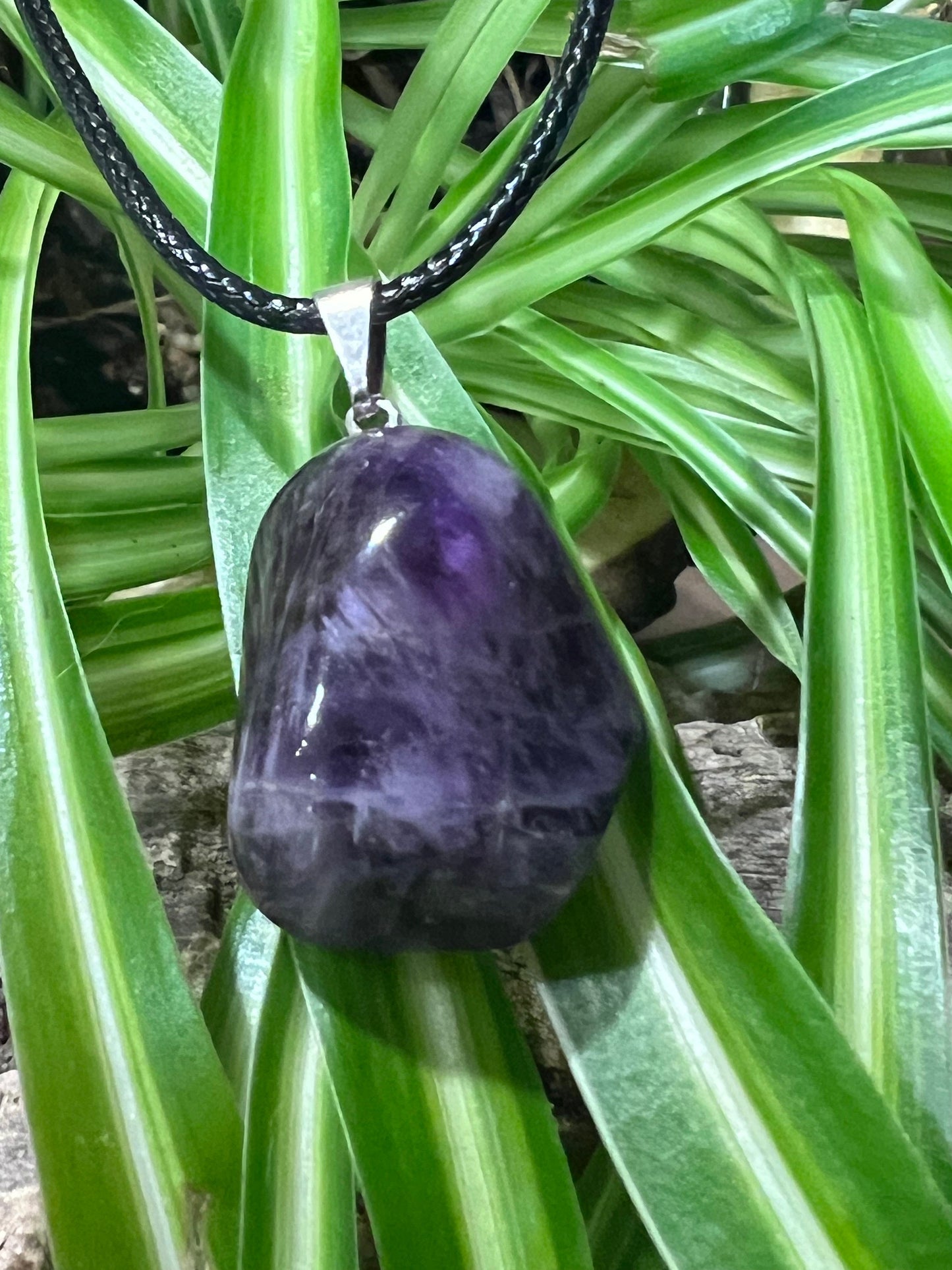 Raw gemstones wax cord adjustable necklace, raw crystals adjustable chocker, healing pendant.