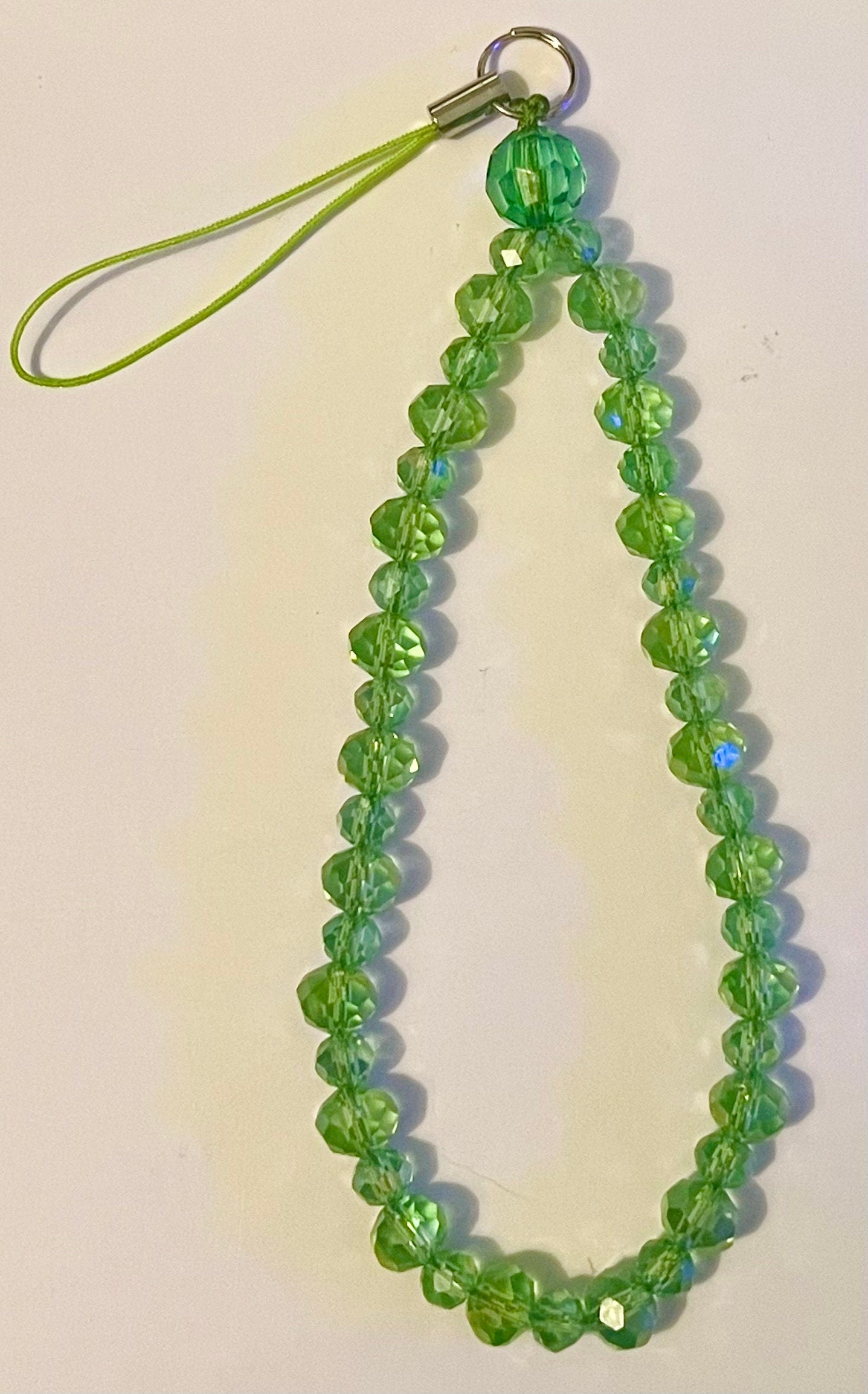 Green Crystal Beads Phone Charm.