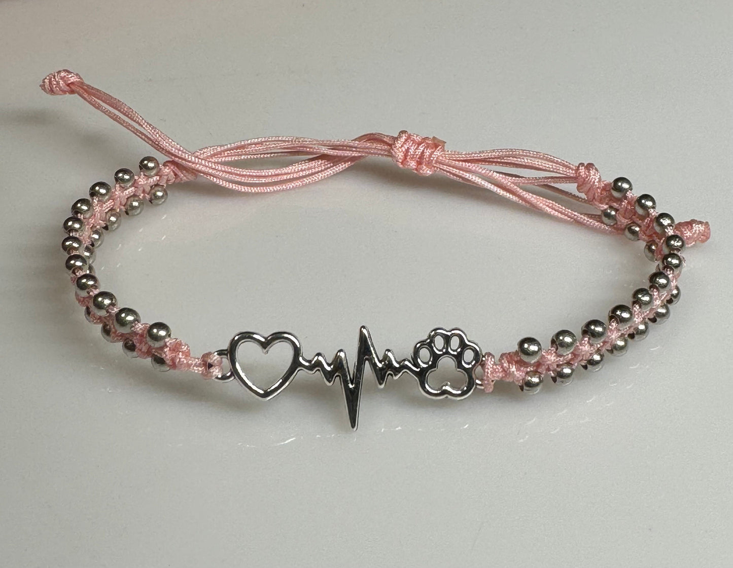 Love my Pet Beaded Macrame Adjustable Bracelet - Anklet.