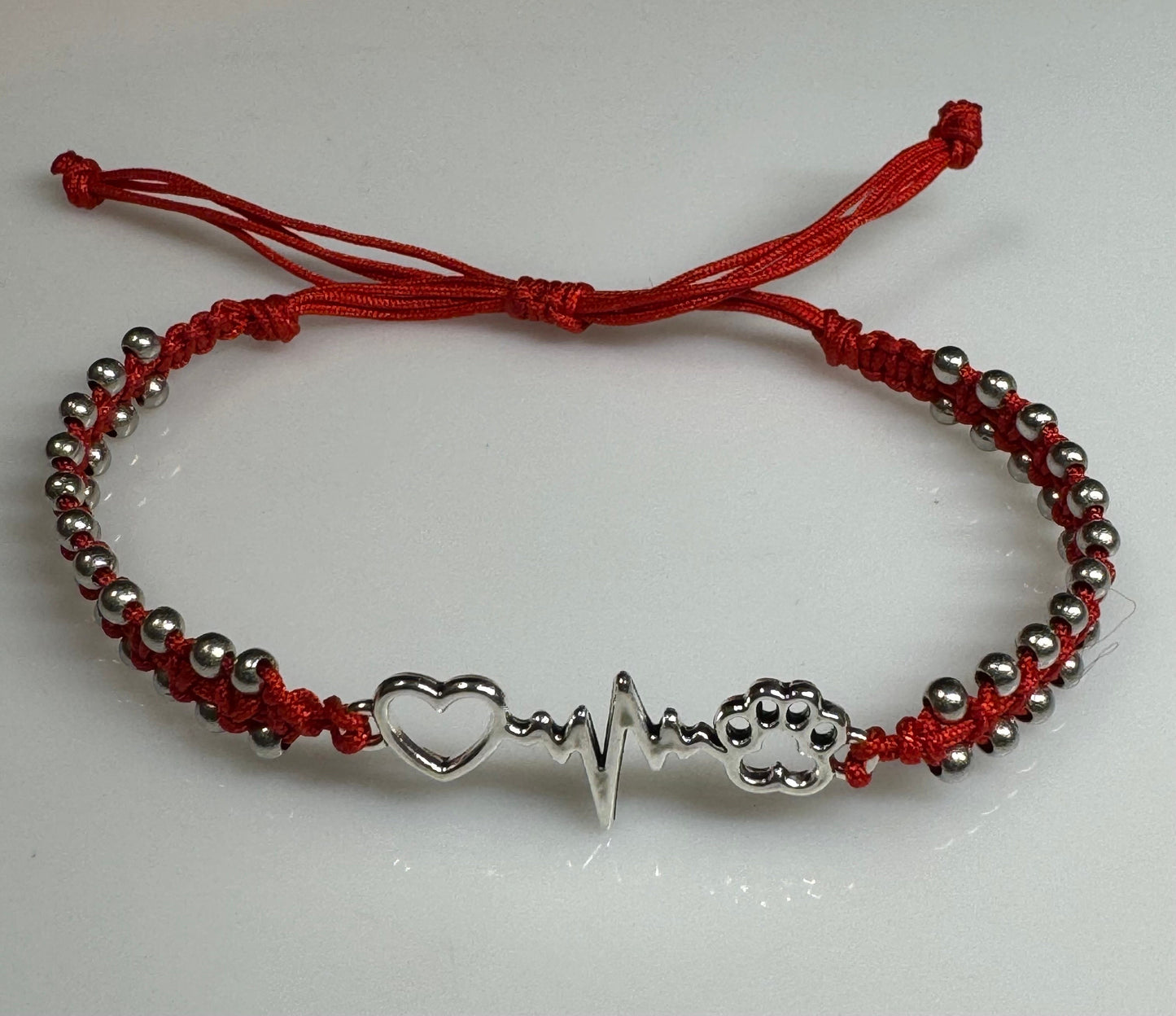 Love my Pet Beaded Macrame Adjustable Bracelet - Anklet.