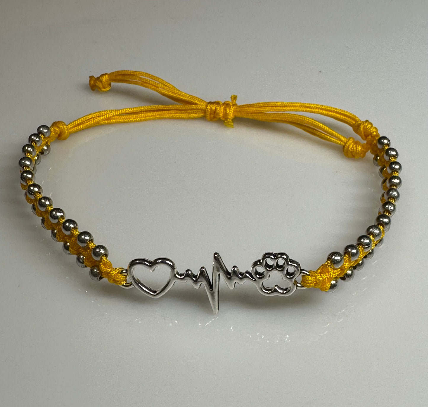 Love my Pet Beaded Macrame Adjustable Bracelet - Anklet.