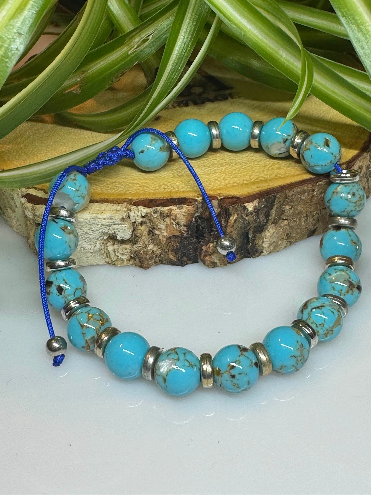 Malachite and Lava Shamballa Beaded Adjustable Bracelet.