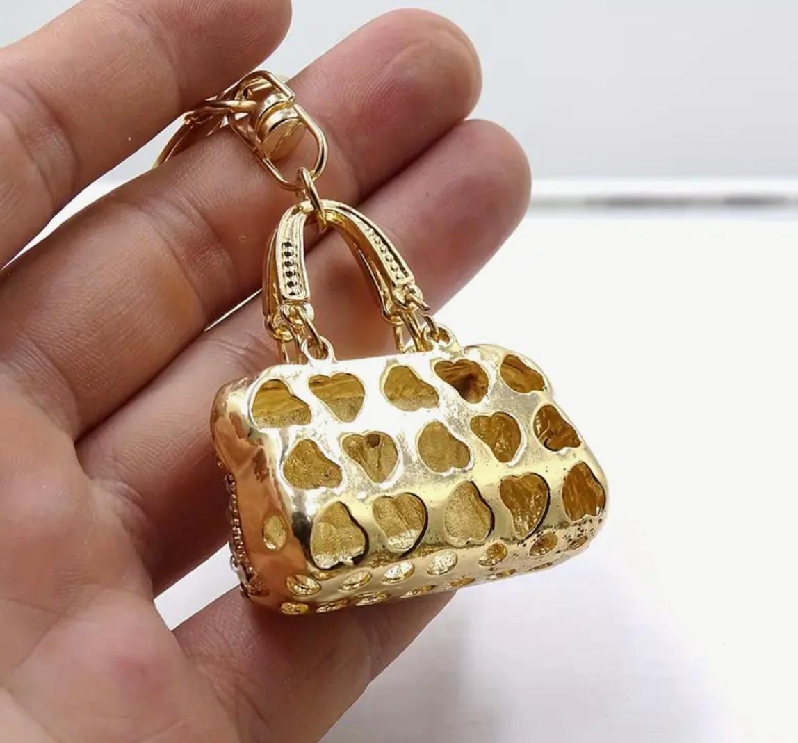 Mini Sparkling Rhinestone Enamel Keychain Purse | Purse Charm | Backpack Pendant Charm