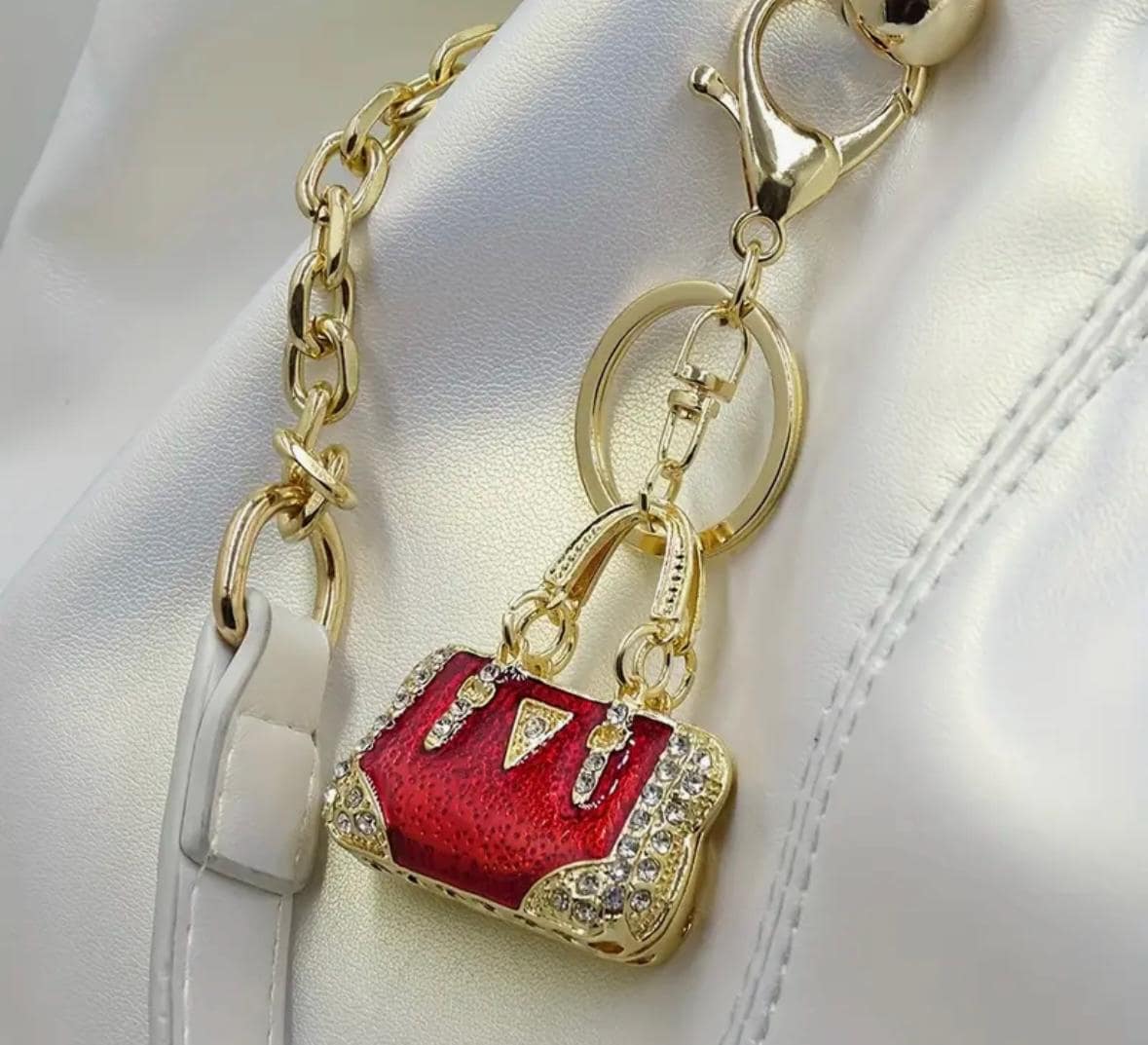 Mini Sparkling Rhinestone Enamel Keychain Purse | Purse Charm | Backpack Pendant Charm