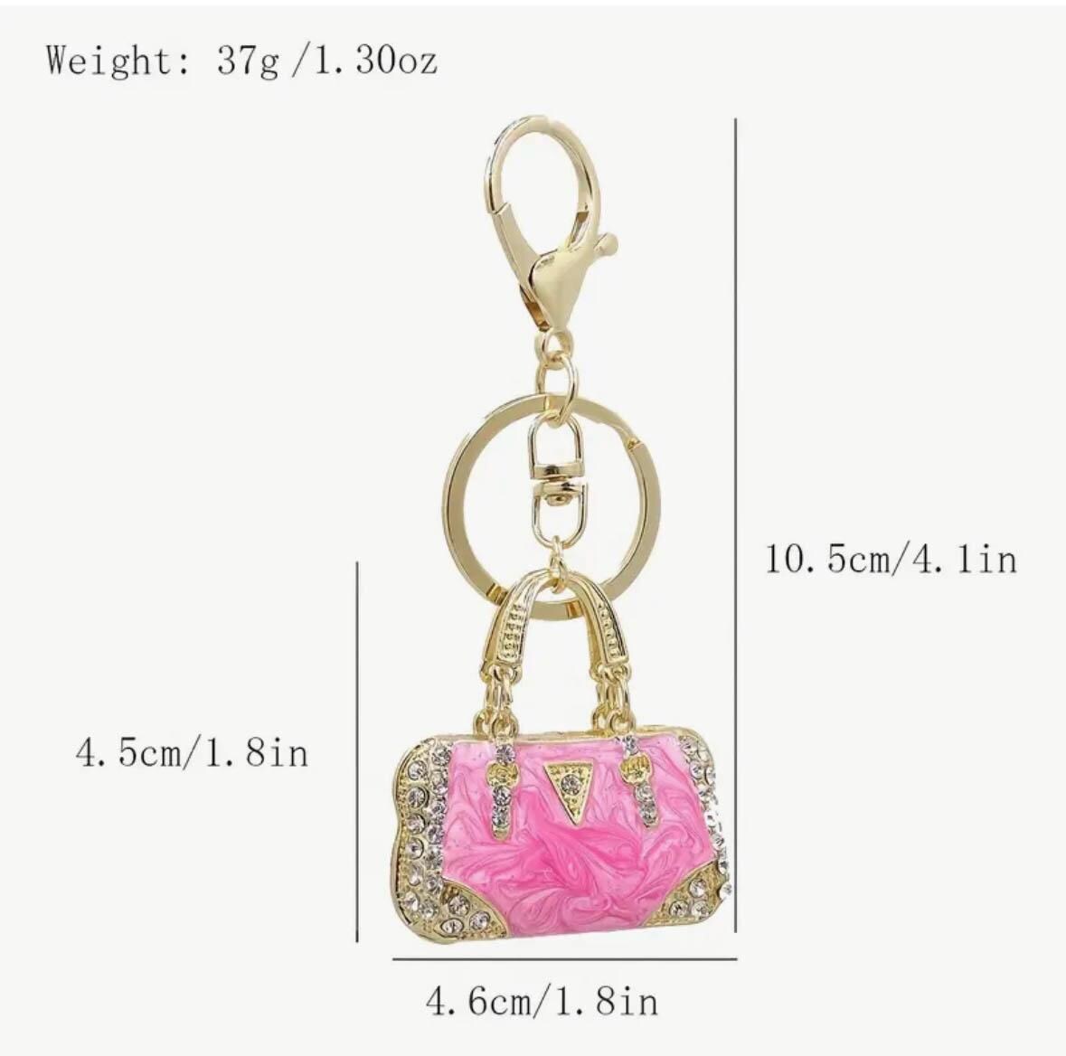 Mini Sparkling Rhinestone Enamel Keychain Purse | Purse Charm | Backpack Pendant Charm