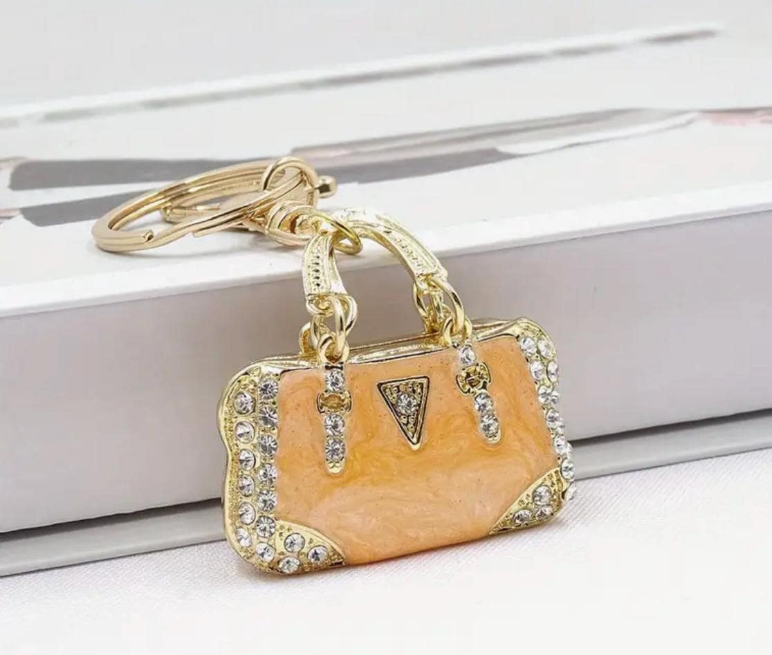 Mini Sparkling Rhinestone Enamel Keychain Purse | Purse Charm | Backpack Pendant Charm