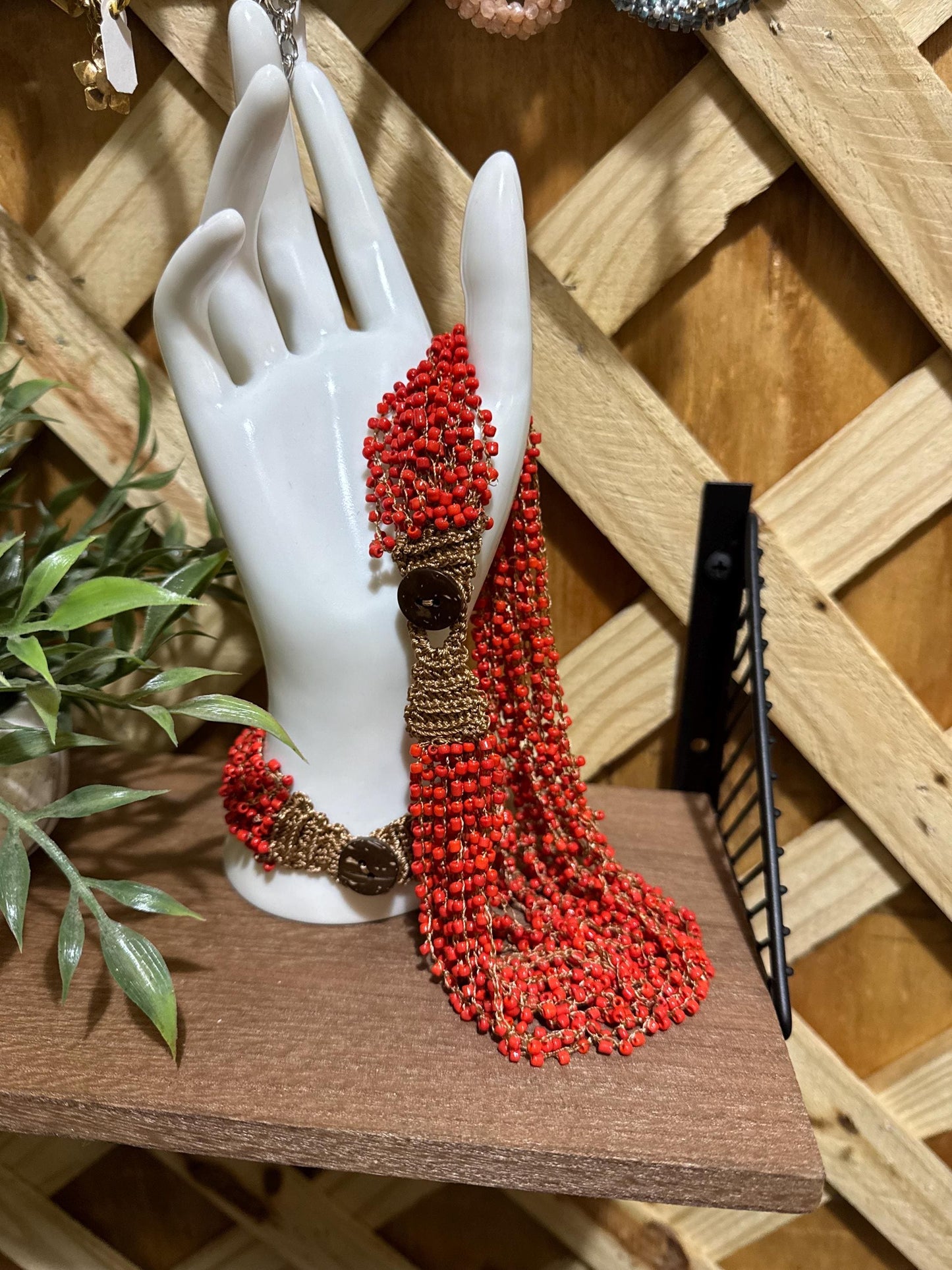 Crochet Chocker Necklace with Bracelet.