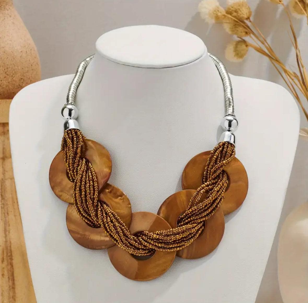 Bohemian Style Beaded with Resin Shells.