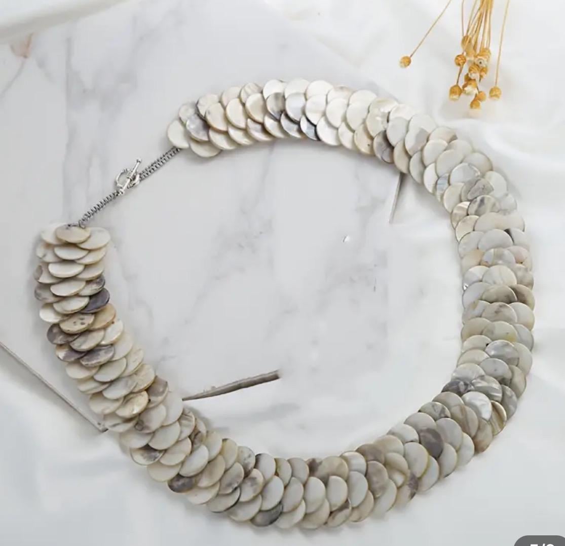 Bohemian Style Handmade Natural Abalone Necklace.