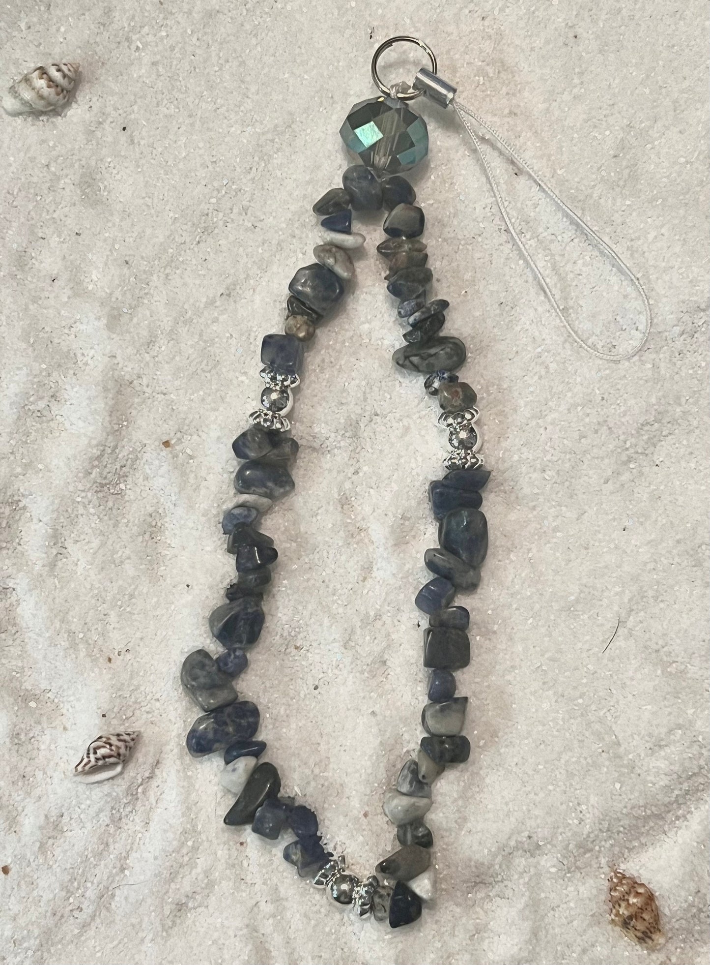 Sodalite Gemstone Chips Phone Charm.