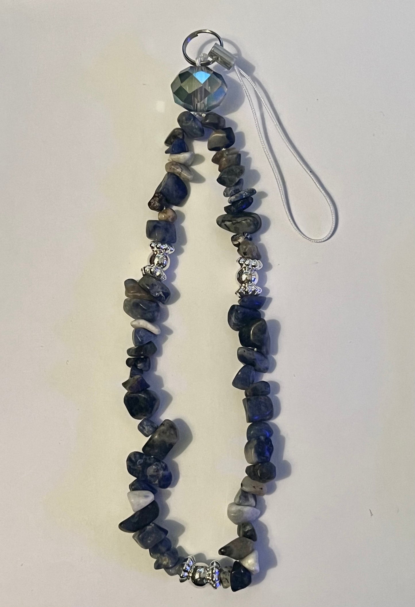 Sodalite Gemstone Chips Phone Charm.