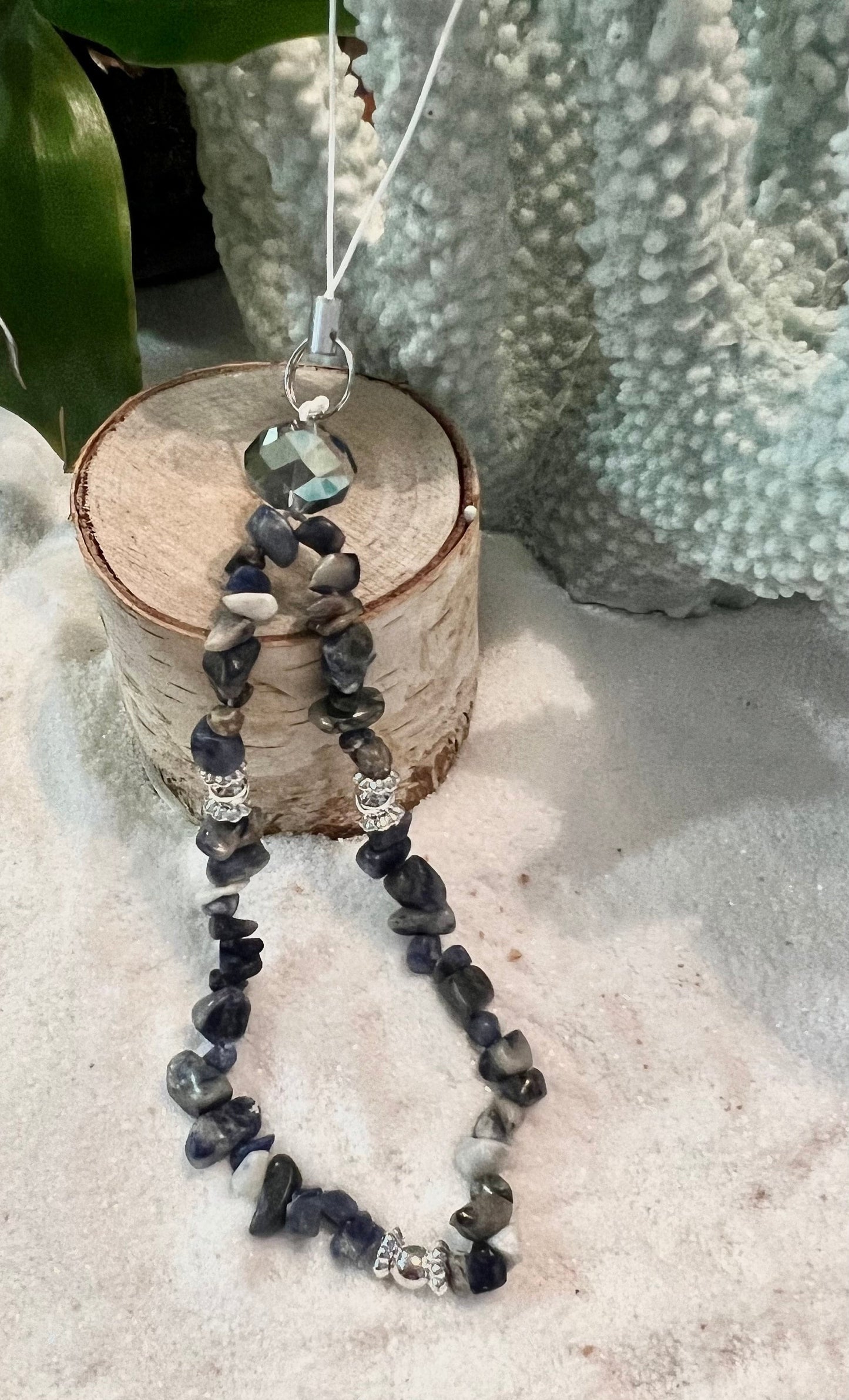 Sodalite Gemstone Chips Phone Charm.