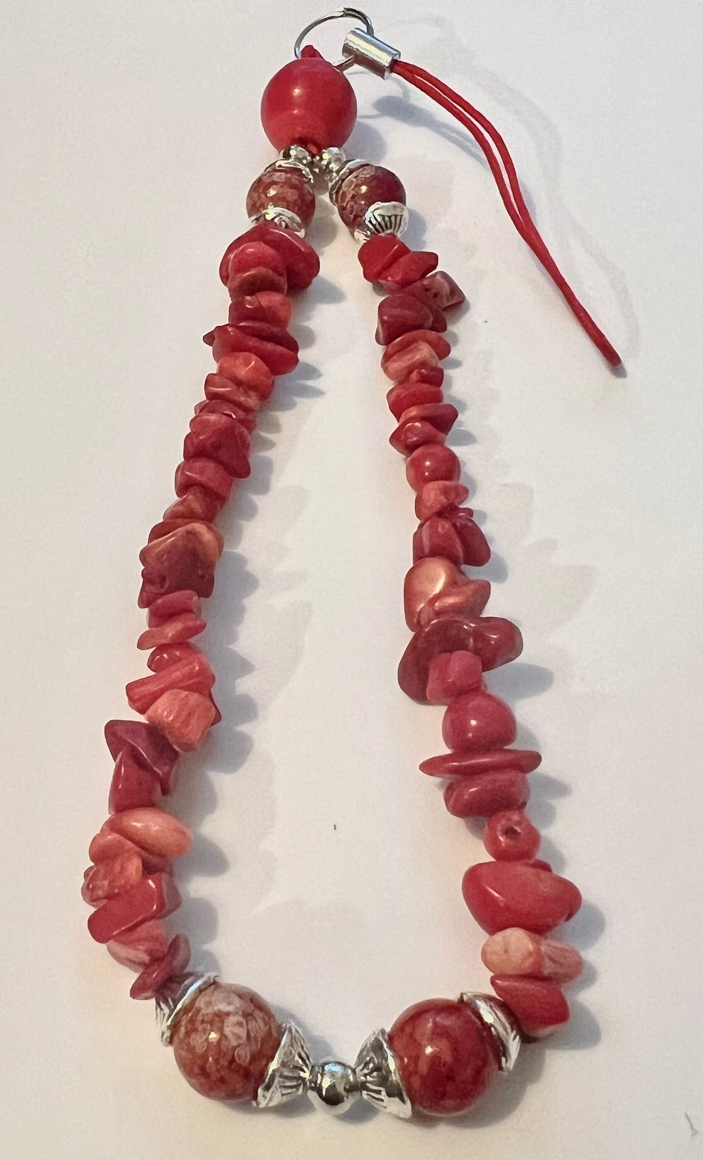 Red Coral Chips Phone Charm.