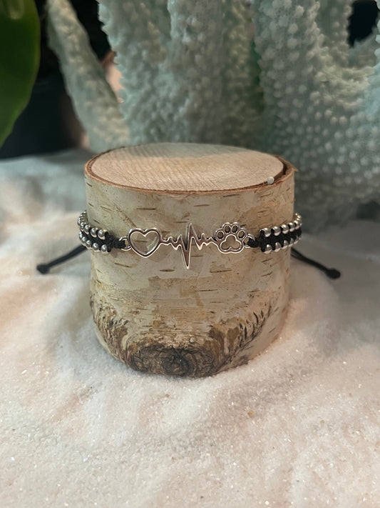 Love my Pet Beaded Macrame Adjustable Bracelet - Anklet.