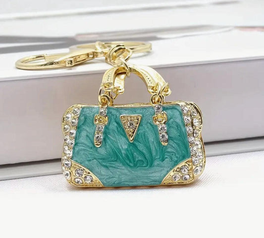 Mini Sparkling Rhinestone Enamel Keychain Purse | Purse Charm | Backpack Pendant Charm