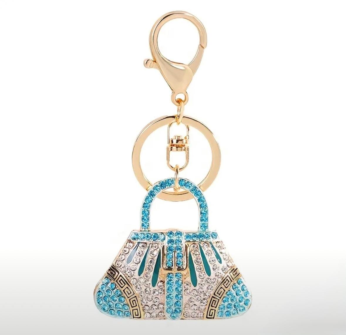 Sparkling Rhinestone Enamel Keychain Purse | Purse Charm | Backpack Pendant Charm