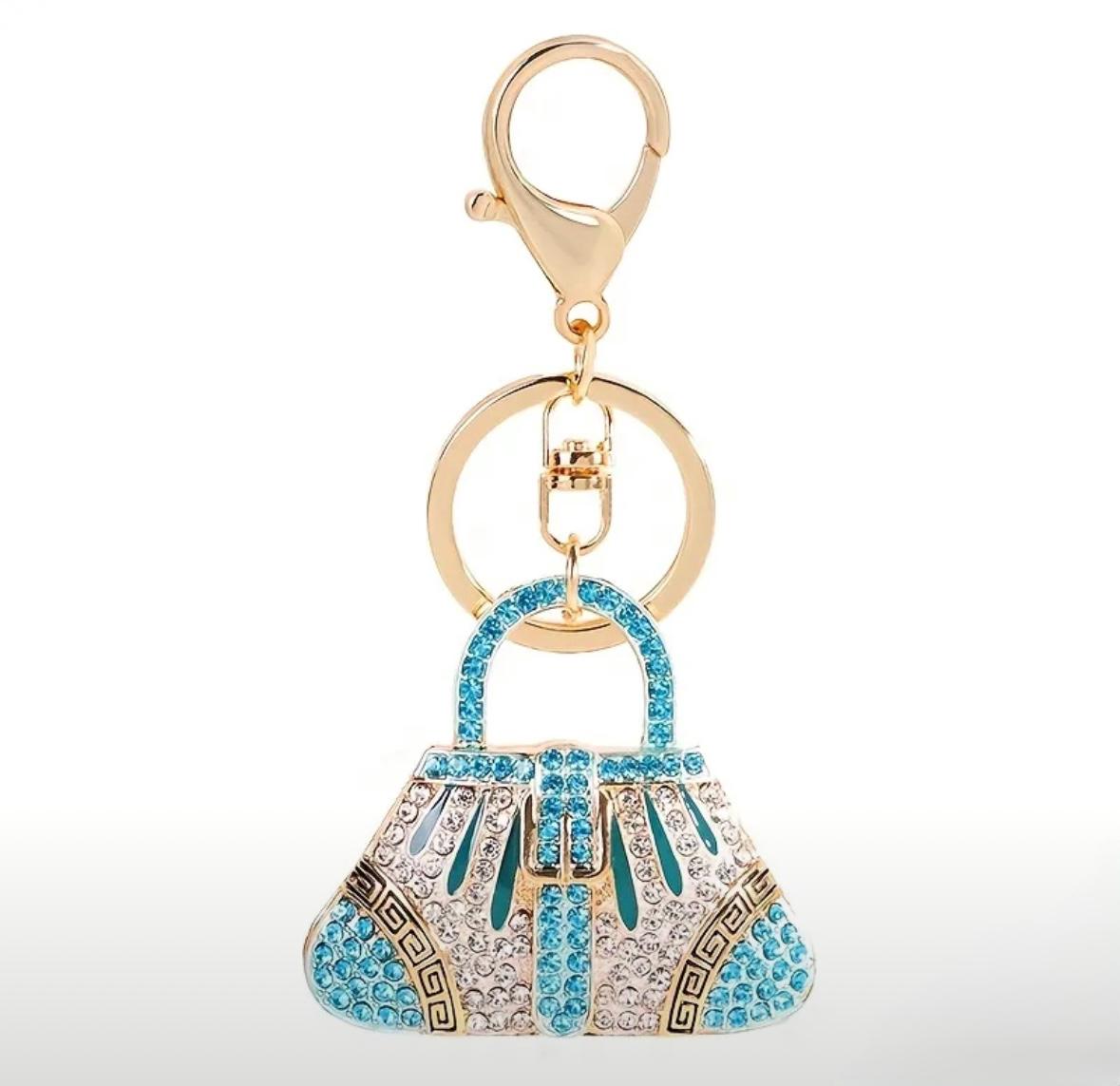 Sparkling Rhinestone Enamel Keychain Purse | Purse Charm | Backpack Pendant Charm