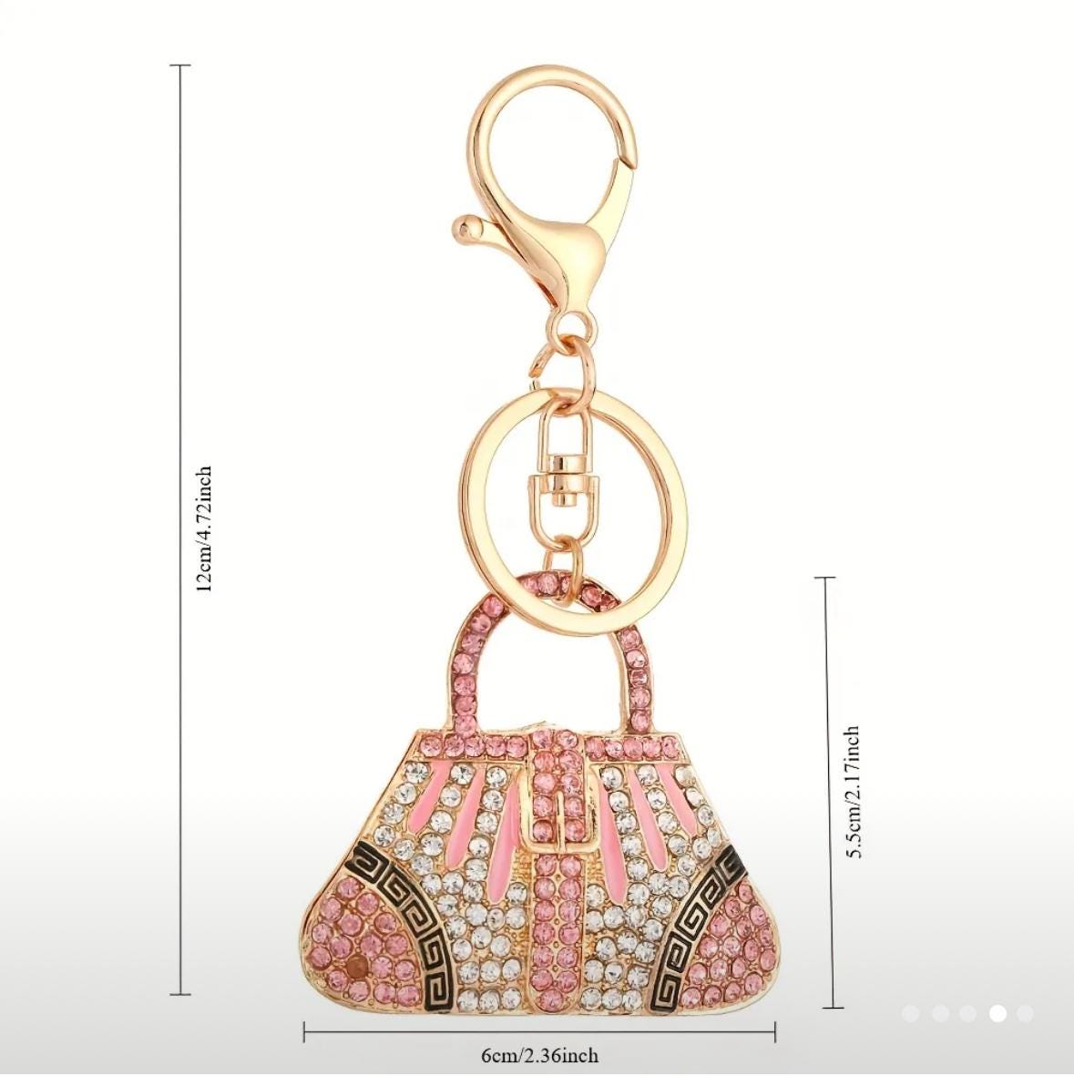 Sparkling Rhinestone Enamel Keychain Purse | Purse Charm | Backpack Pendant Charm